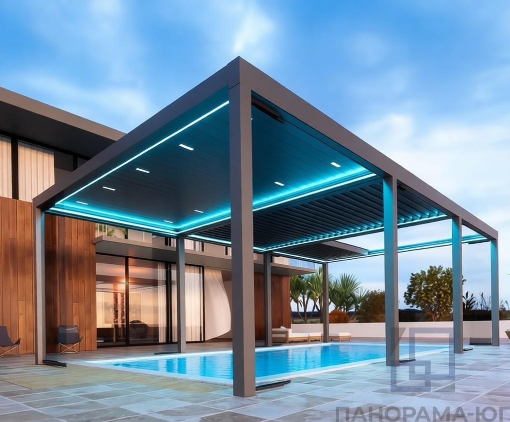 Пергола с поворотными ламелями