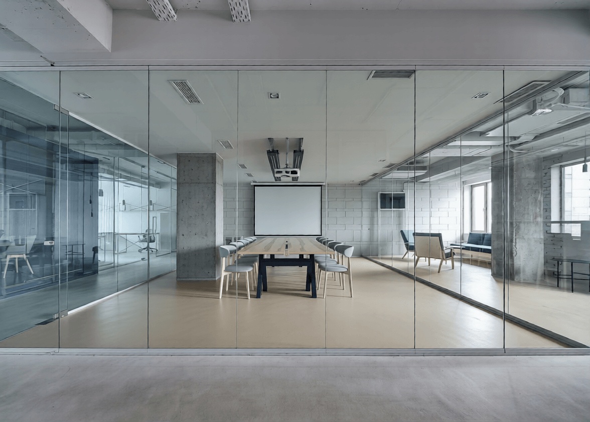 Стекло в современном офисе